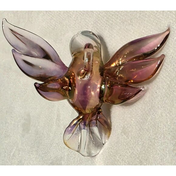 Art Glass Hummingbird Iridescent Sun Catcher 2" Hanging Ornament Bird Christmas - Picture 7 of 11